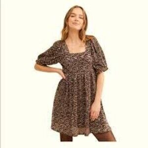 Moon Rivers Brown Sequin Babydoll Mini dress Size S NWT